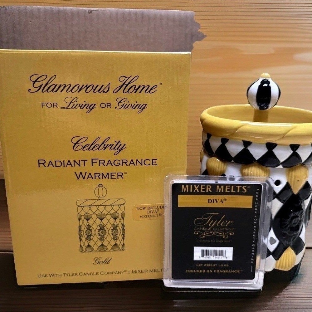 Tyler Candle Company Celebrity Radiant Fragrance Warmer Gold Harlequin Diva Wax